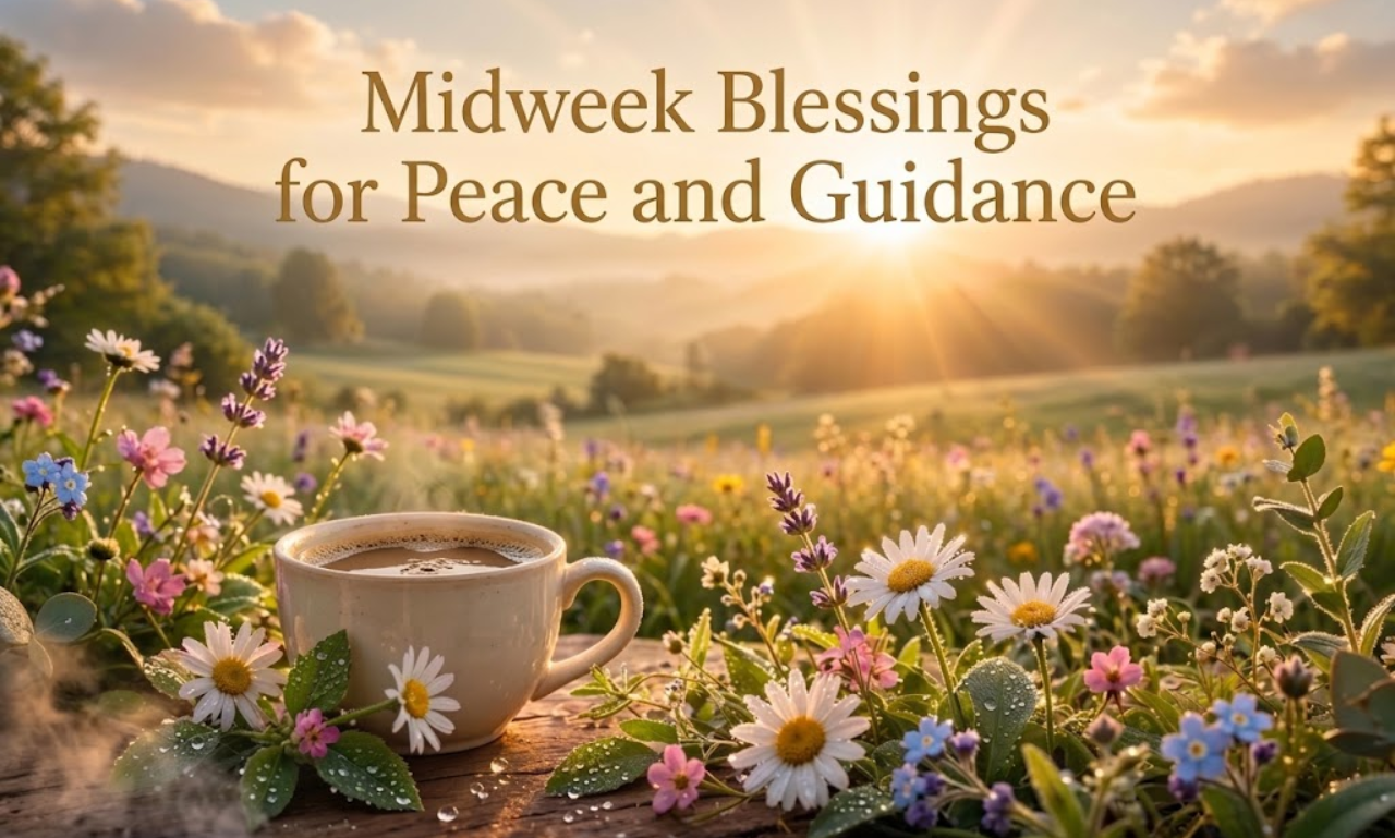 Midweek blessings for peace and guidance with heartfelt words of hope, faith, and encouragement.