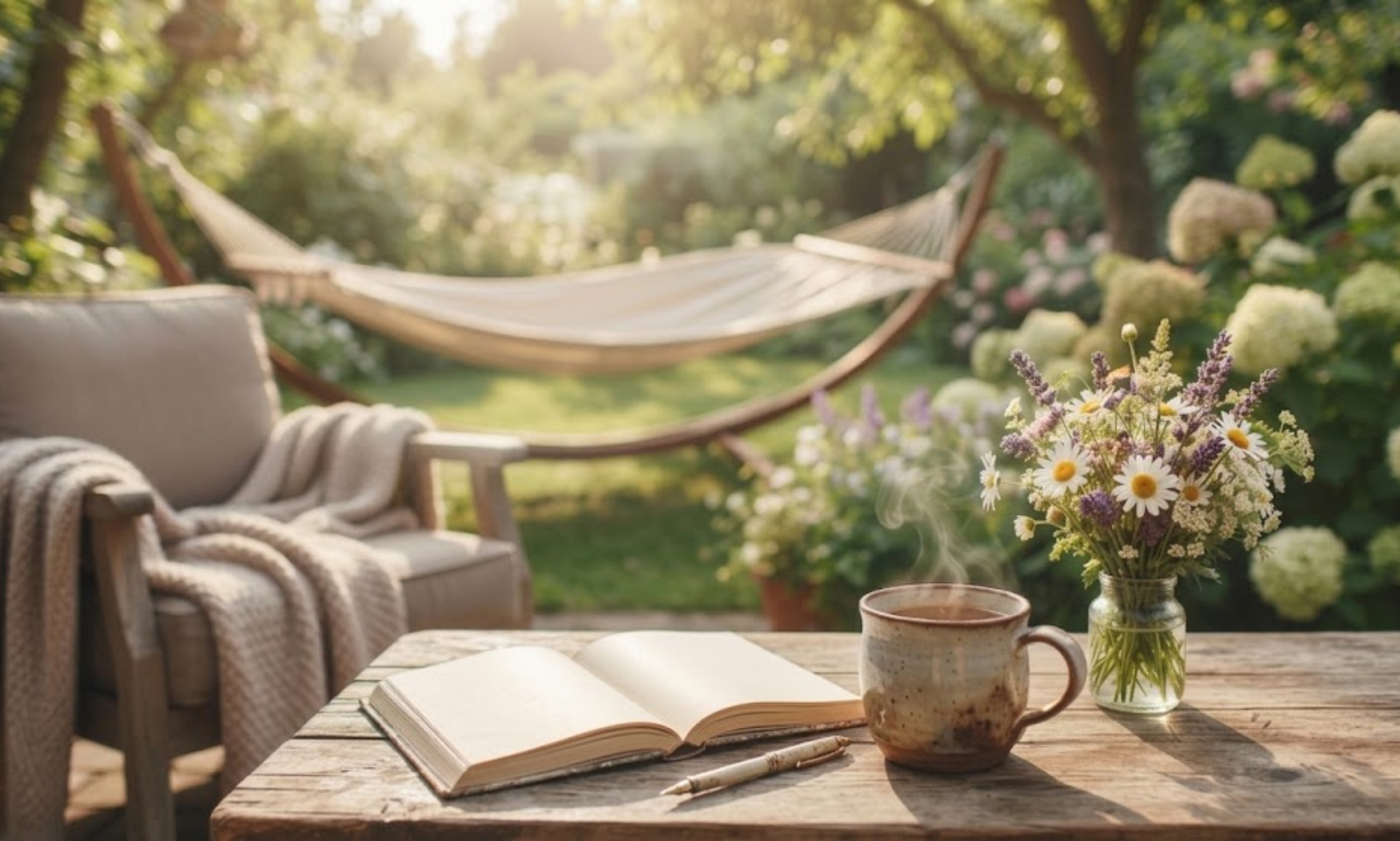 "Peaceful Sunday afternoon blessings with a gratitude message, soft sunlight, and calming nature background."