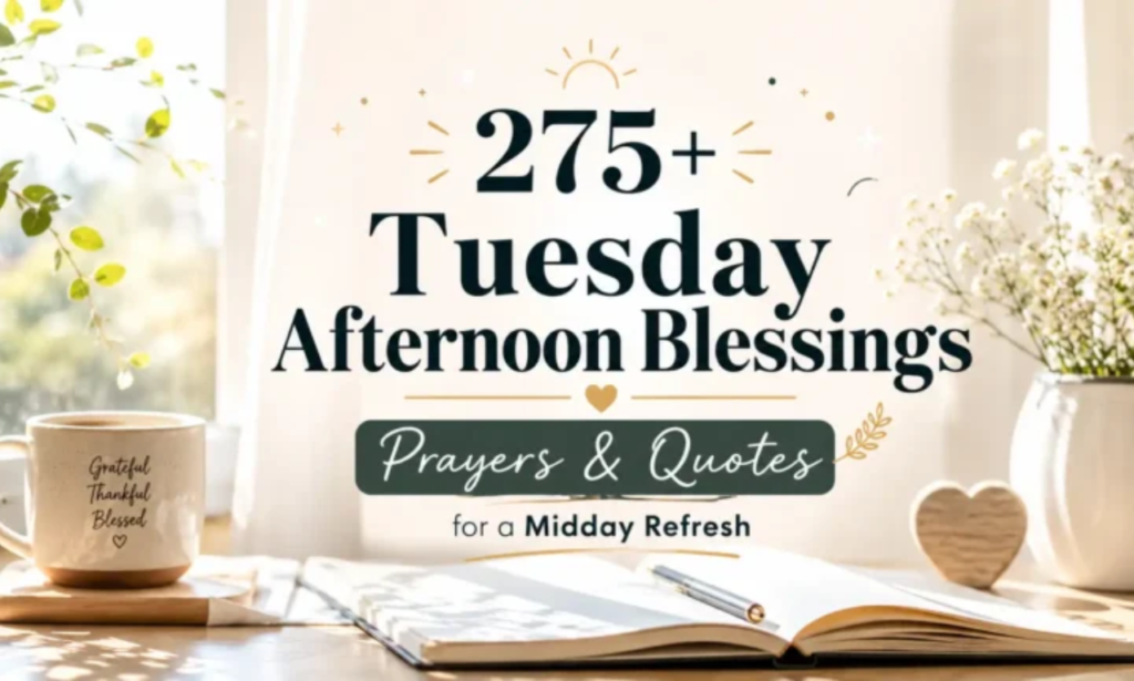 Tuesday Afternoon Blessings with words of peace, hope and joy