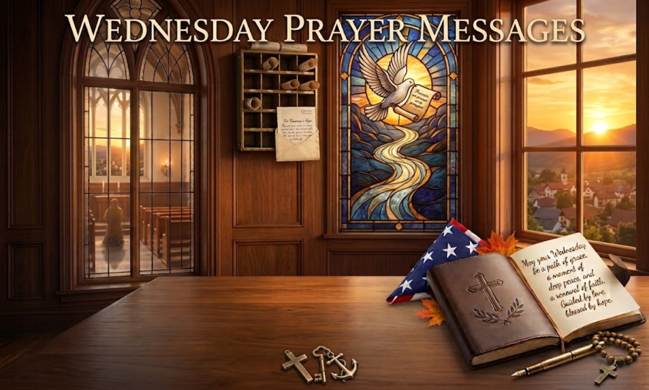 Wednesday prayer messages with heartfelt words of faith, hope, peace, and blessings to share.
