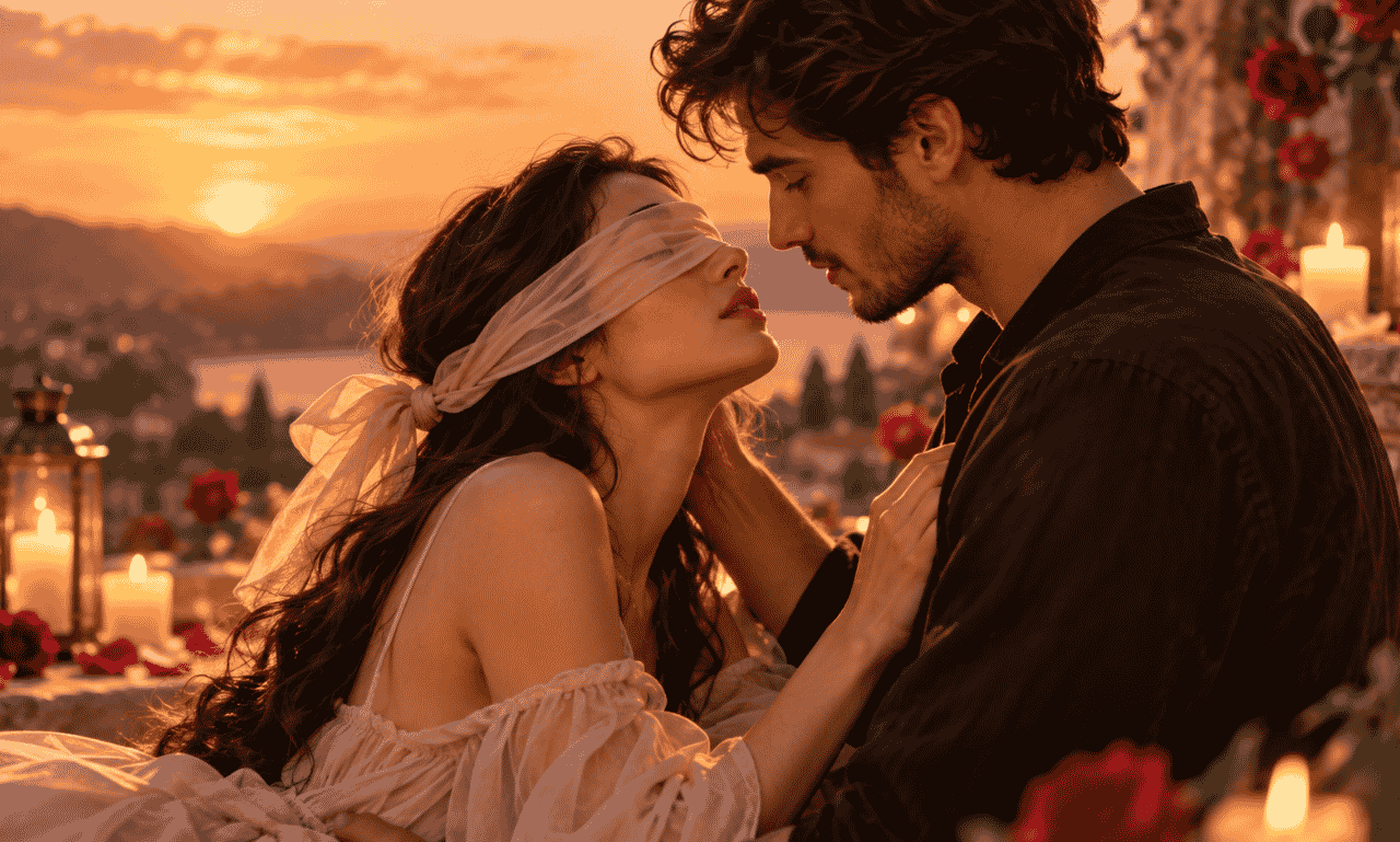 Romantic Blindly in Love Quotes Featuring a Couple Sharing Deep Love and Heartfelt Romantic Moments