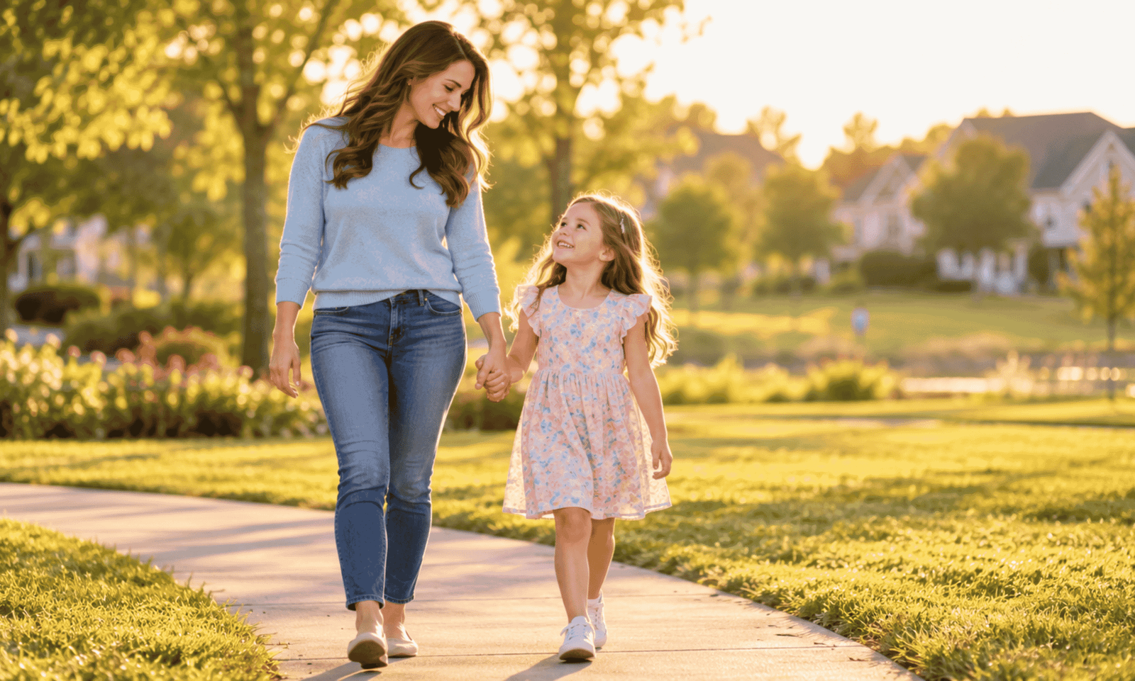 Mother and daughter sharing a loving, joyful moment.